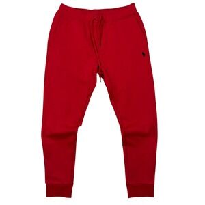 Polo Ralph Lauren Mens Small Red Double Knit Jogger Sweatpants Small Pony Logo